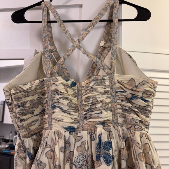 Ulla Johnson Eliana Silk Printed Peplum Cropped Tank Top - Jasmine - Size 8 NWT - Picture 4 of 7